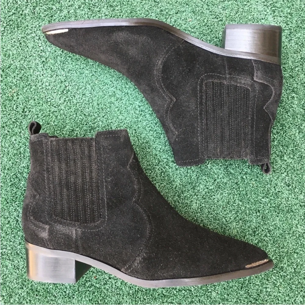 NWT Marc Fisher Yohani Pointed Toe Western Boot Suede Black 7.5